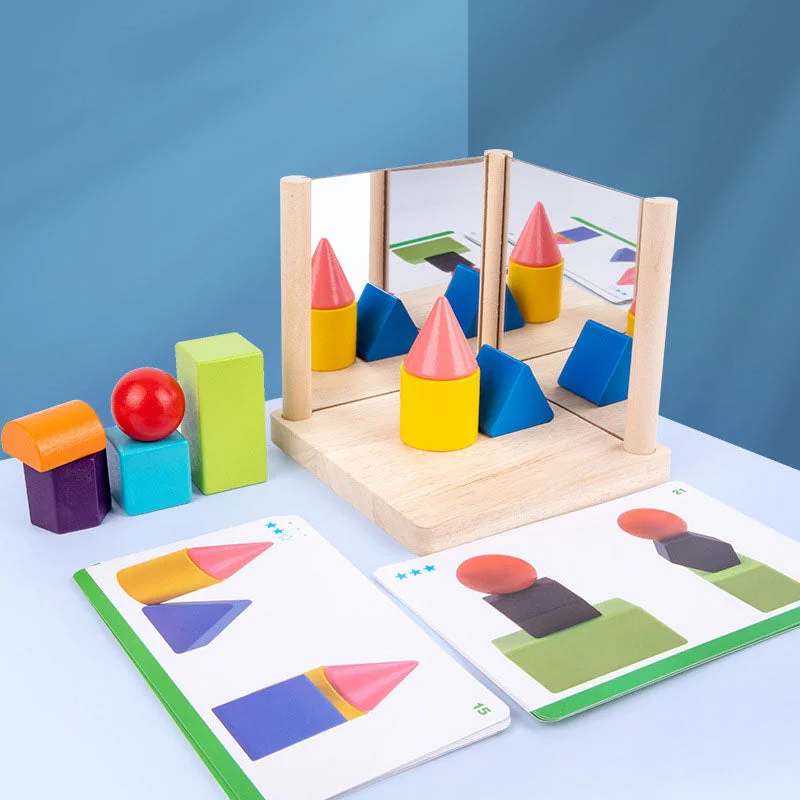 traditional wooden toys                   Wooden Mirror Shapes Cognition Building Montessori Puzzle
