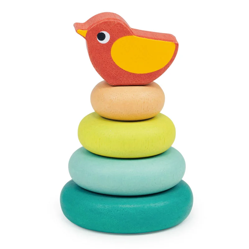 sturdy and safe wooden toys                 Mentari Wooden Stacking Tree With Bird