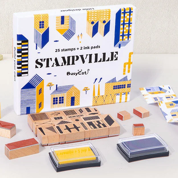 enchanting and whimsical wooden toys that captivate attention Wooden Stamping Kit Build your own villa town city Stampville enchanting and whimsical wooden toys that captivate attention Wooden Stamping Kit Build your own villa town city Stampville