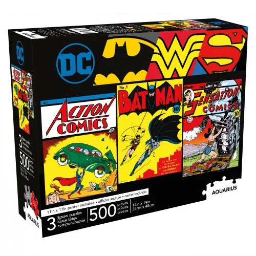 Educational games Aquarius 3 x 500pc Puzzle | DC Comics
