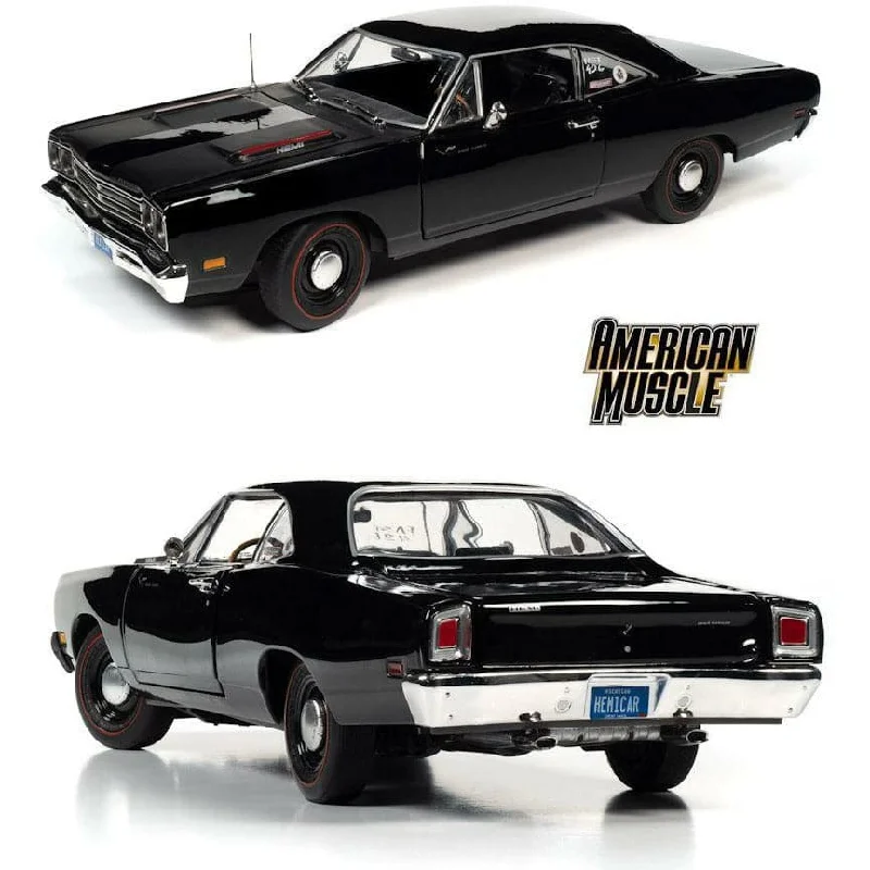 Realistic toy carsAUTO WORLD American Muscle 1/18 1969 Plymouth Roadrunner (Hemmings Muscle Machine) X-9 Tuxedo Black Realistic toy carsAUTO WORLD American Muscle 1/18 1969 Plymouth Roadrunner (Hemmings Muscle Machine) X-9 Tuxedo Black