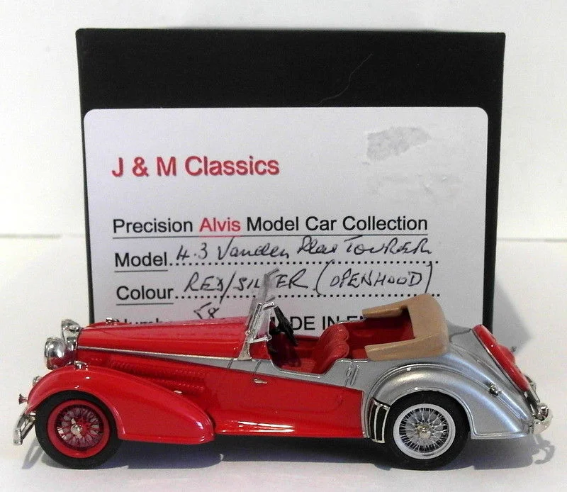Realistic toy carsJ&M Classics 1/43 Scale JM52 - Alvis 4.3 Vanden Plas Tourer - Red/Silver Realistic toy carsJ&M Classics 1/43 Scale JM52 - Alvis 4.3 Vanden Plas Tourer - Red/Silver