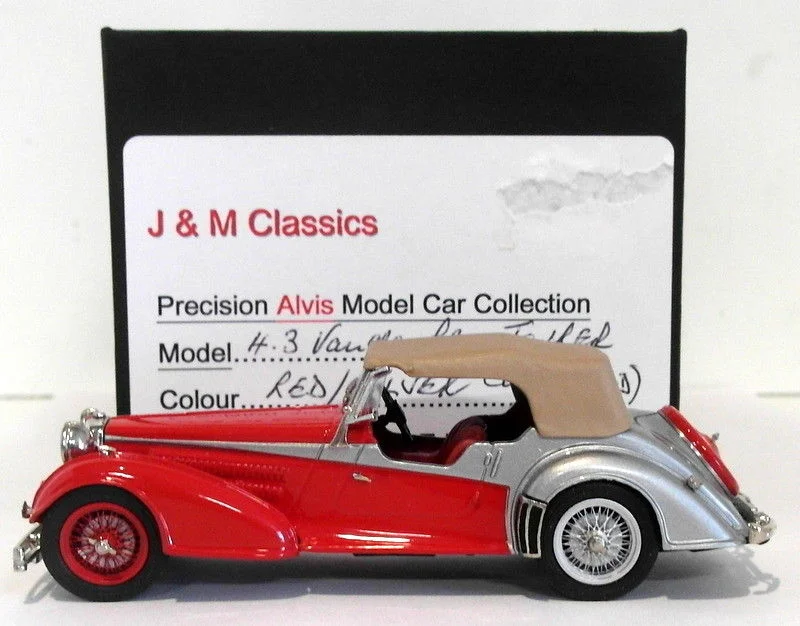 High-quality toy cars J&M Classics 1/43 Scale JM53 - Alvis 4.3 Vanden Plas Closed Hood - Red/Silver High-quality toy cars J&M Classics 1/43 Scale JM53 - Alvis 4.3 Vanden Plas Closed Hood - Red/Silver