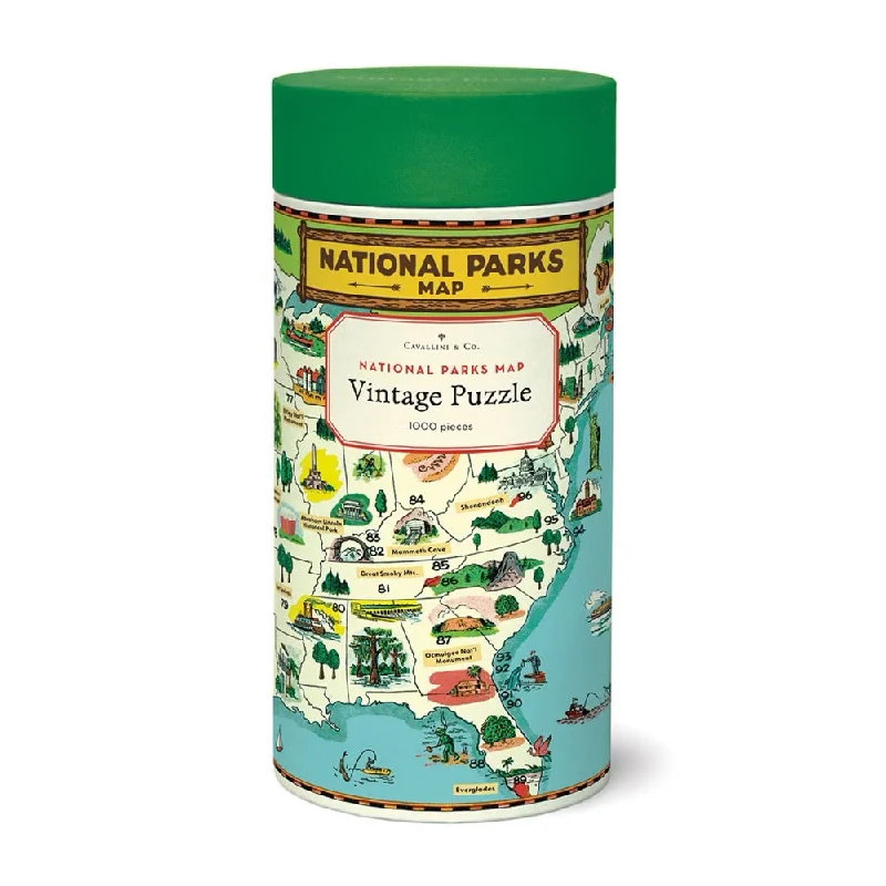 Educational games Cavallini & Co. 1000 Piece National Parks Map Jigsaw Puzzle