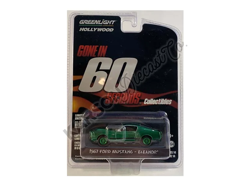 Durable toysCHASE 1967 Ford Mustang Shelby GT500 - Eleanor Gone in Sixty Seconds (Hollywood) Series 14 Diecast 1:64 Model Car - Greenlight 44742