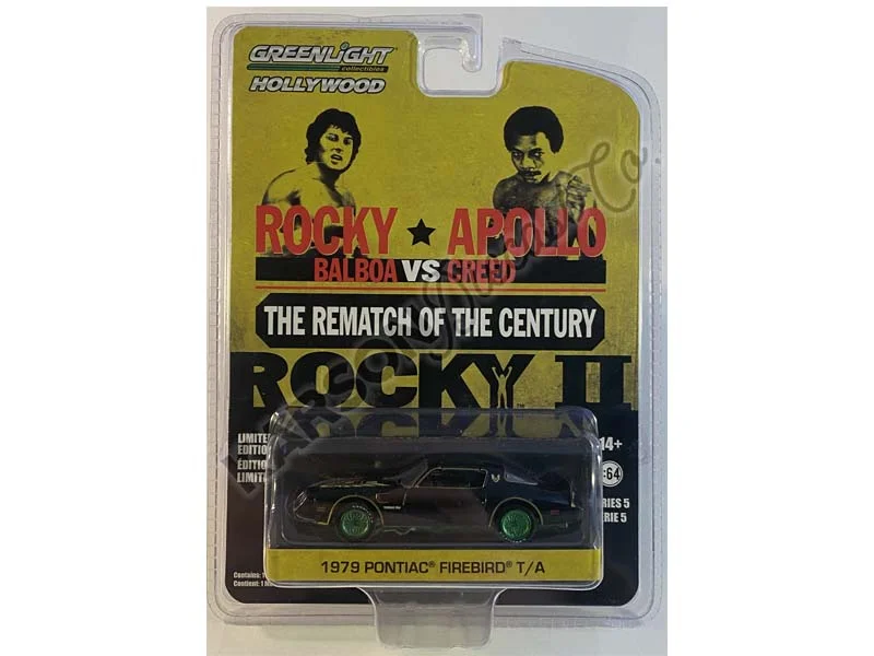Enthusiastic toysCHASE 1979 Pontiac Firebird Trans Am - Rocky II (Hollywood) Series 5 Diecast 1:64 Model Car - Greenlight 44650C Enthusiastic toysCHASE 1979 Pontiac Firebird Trans Am - Rocky II (Hollywood) Series 5 Diecast 1:64 Model Car - Greenlight 44650C