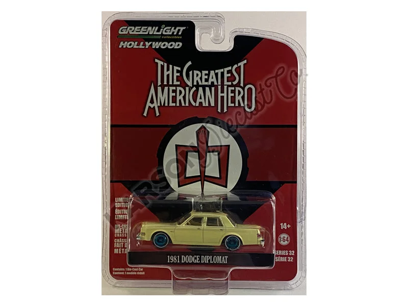 High-quality materials toys CHASE 1981 Dodge Diplomat "The Greatest American Hero" (1981-1983) TV Series "Hollywood Series" Release 32 Diecast 1:64 Model - Greenlight 44920A High-quality materials toys CHASE 1981 Dodge Diplomat "The Greatest American Hero" (1981-1983) TV Series "Hollywood Series" Release 32 Diecast 1:64 Model - Greenlight 44920A