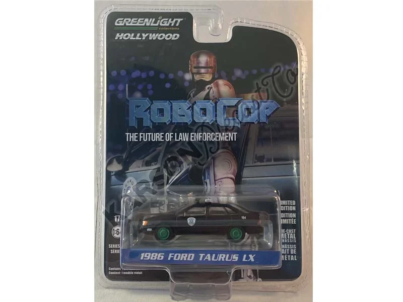 High-quality materials toys CHASE 1986 Ford Taurus LX Detroit Metro West Police - RoboCop (Hollywood) Series 34 Diecast 1:64 Scale Model - Greenlight 44940D