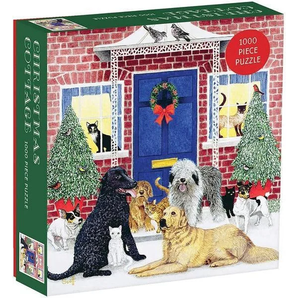 Relaxing games Galison 1000 Piece Puzzle | Christmas Cottage