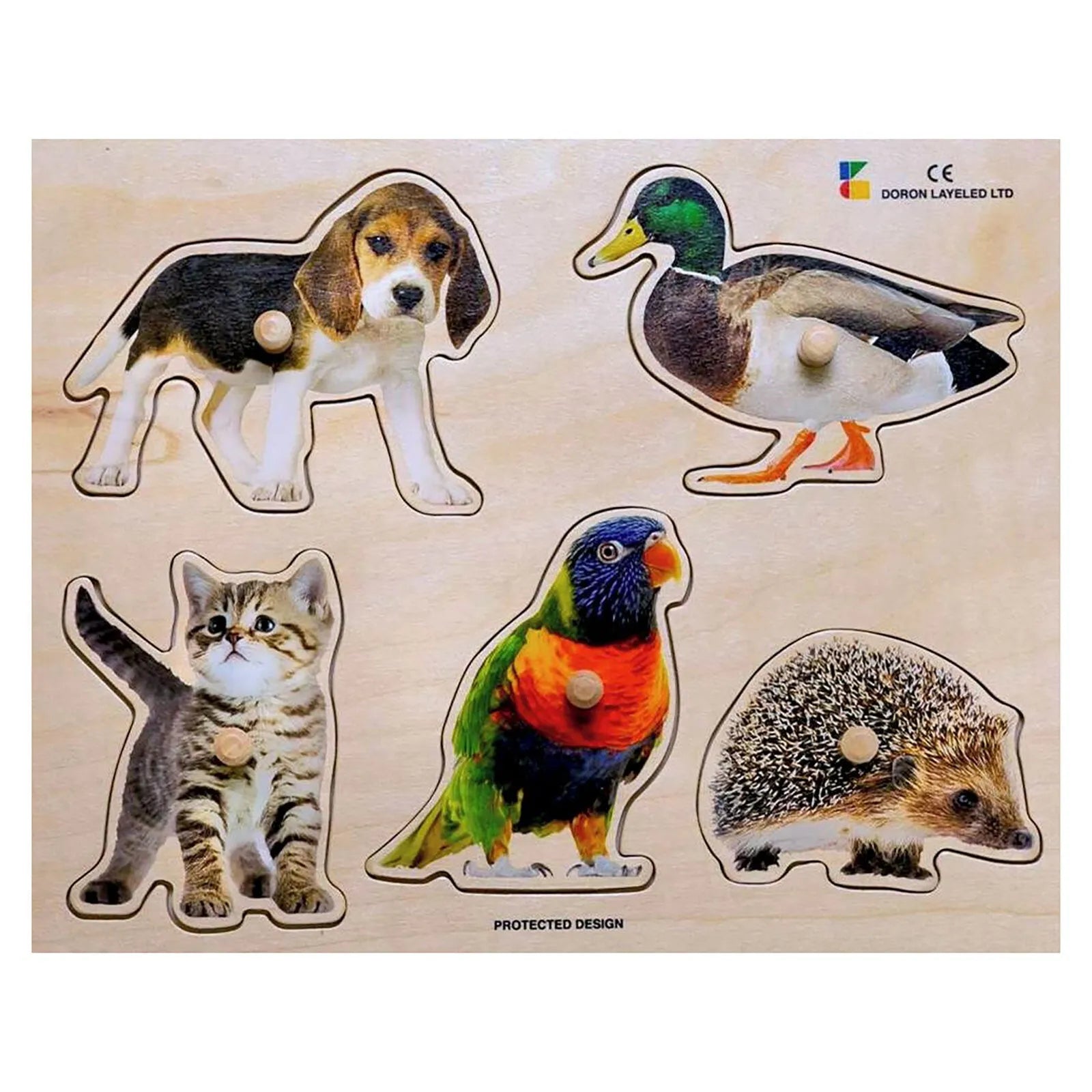 Time-consuming puzzles Doron Layeled Favourite Animals Large Peg Puzzle