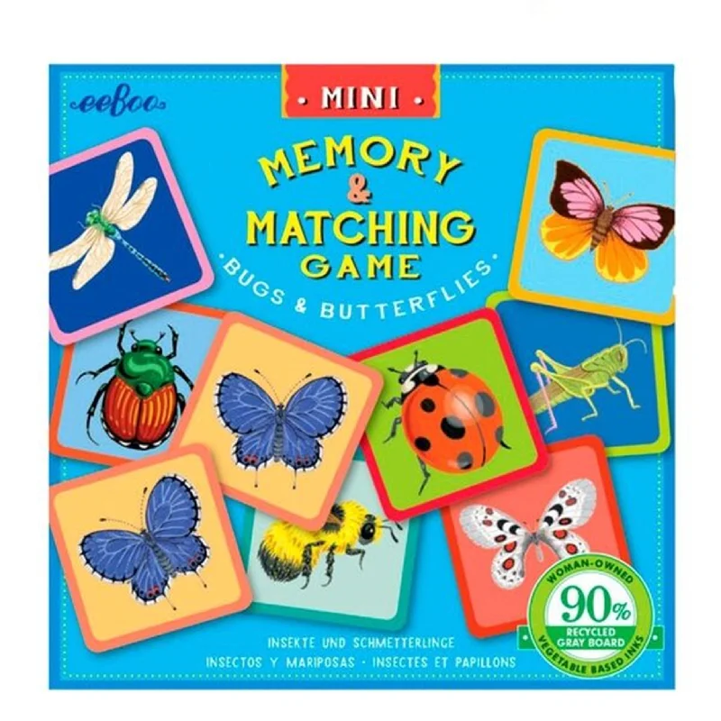 Engaging puzzlesEeboo Miniature Huskespil - Insekter og Sommerfugle