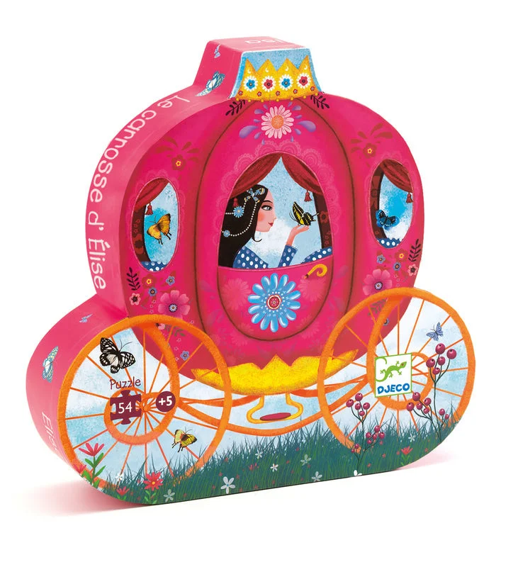 Engaging puzzlesElise's Carriage Silhouette Puzzle - Djeco - 54 pc