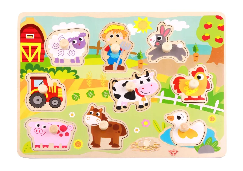 Fast-paced games Farm Peg Puzzle - Tooky Toy