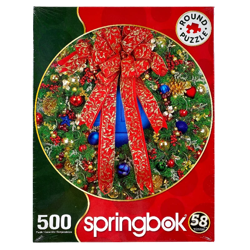 Engaging puzzlesHoliday Wreath 500 Piece Round Puzzle