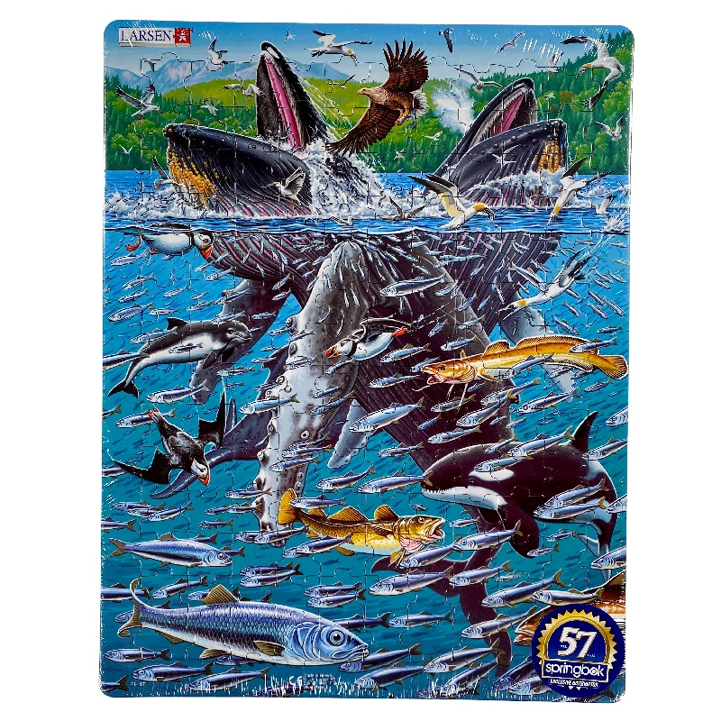 Intricate puzzles Humpback Whale 140 Piece Larsen Frame Puzzle