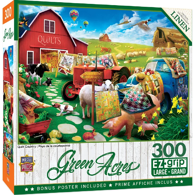 Addictive games Quilt Country 300 Piece Large Format Green Acres Puzzle