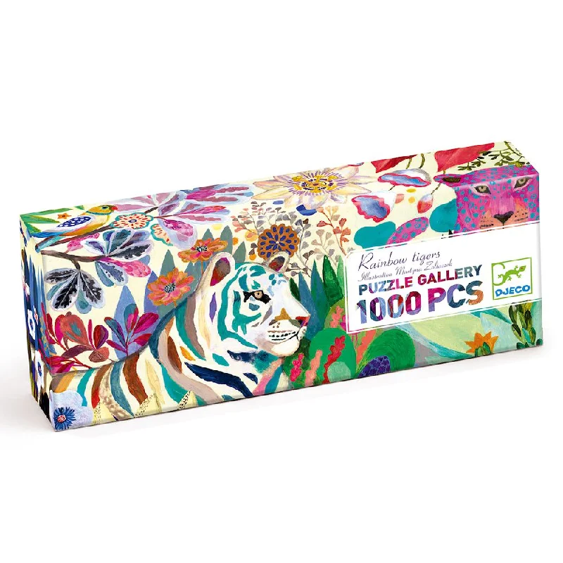 Challenging puzzles Rainbow Tigers Gallery Puzzle - 1000 Pieces - Djeco