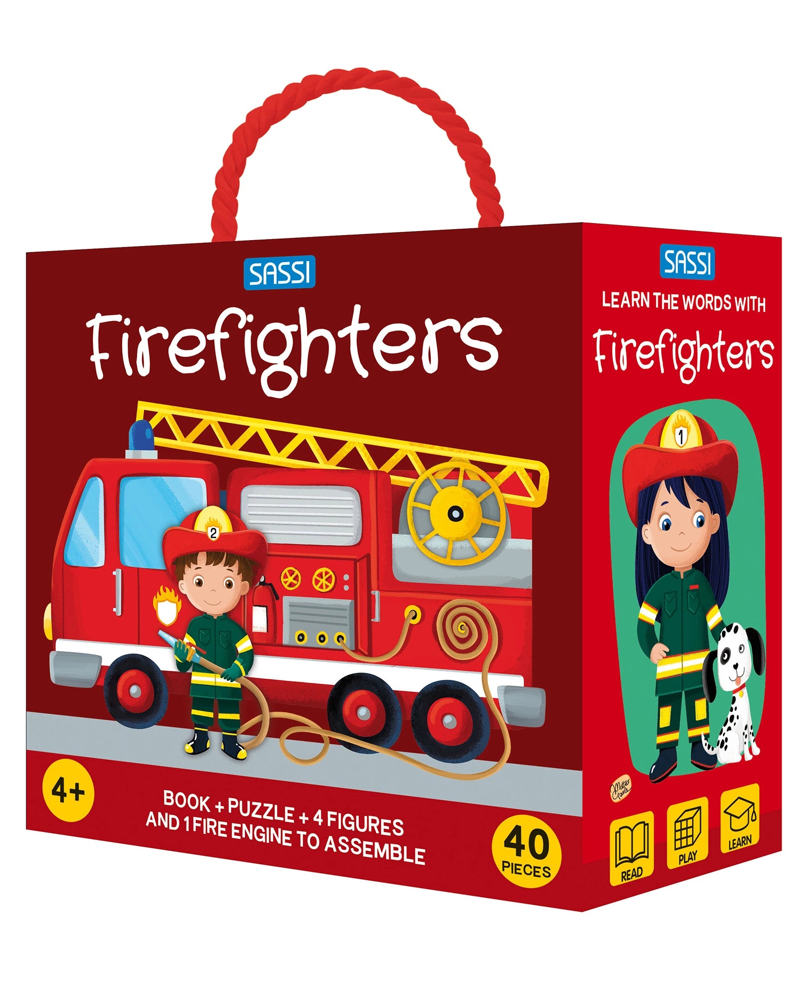 Relaxing games Sassi Firefighters 3D 40 Piece Puzzle and Book Set