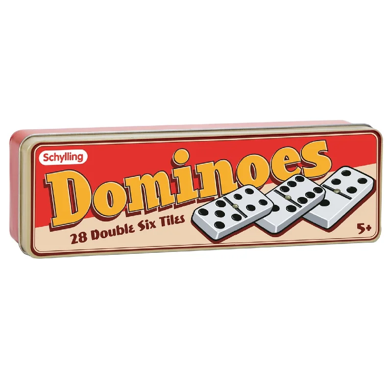 Thought-provoking puzzles Schylling Dominoes  Tin Box