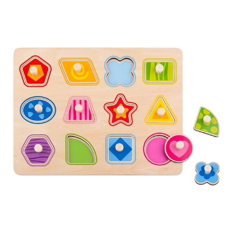 Thought-provoking puzzles Shapes Peg Puzzle - Tooky Toy
