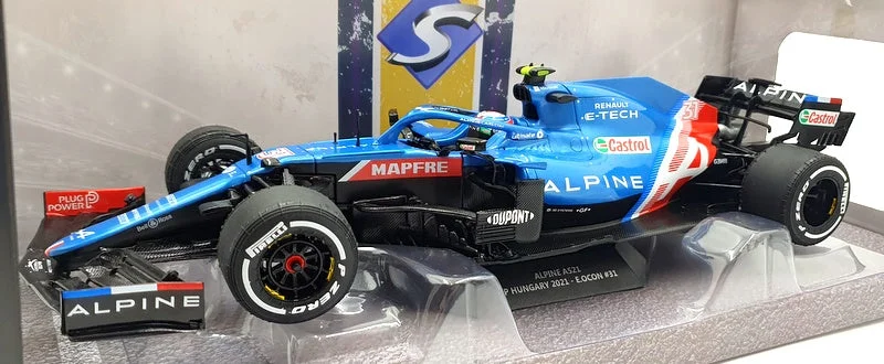 Playful toys Solido 1/18 Scale Diecast S1808103 - Alpine A521 GP Hungary 2021 E.Ocon #31