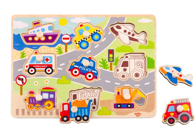 Casual games Vehicle Peg Puzzle - Tooky Toy