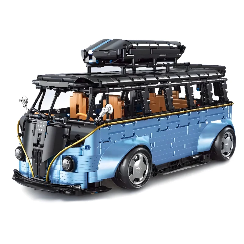 Realistic toy carsWIDEBODY SATIN BLUE CAMPERVAN | 3298PCS